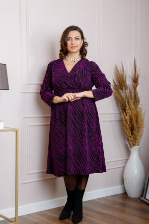 Rochie Elise eleganta cu imprimeu mov [3]