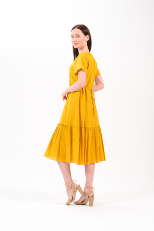 Rochie galbena boho chic cu broderie florala [1]