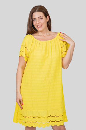 Rochie galbena cu detaliu perforat [1]