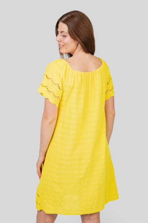 Rochie galbena cu detaliu perforat [3]