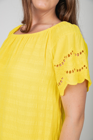 Rochie galbena cu detaliu perforat [2]