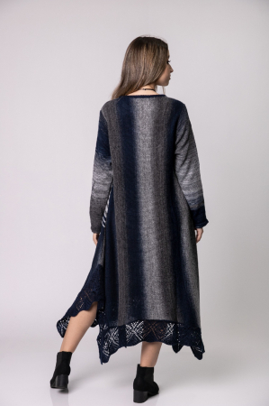 Rochie gri boho chic tricotata cu baza asimetrica [3]