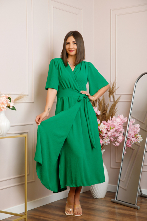 Rochie Lara petrecuta cu maneci scurte - Verde [2]