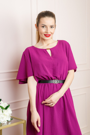 Rochie magenta clos cu curea in talie [2]