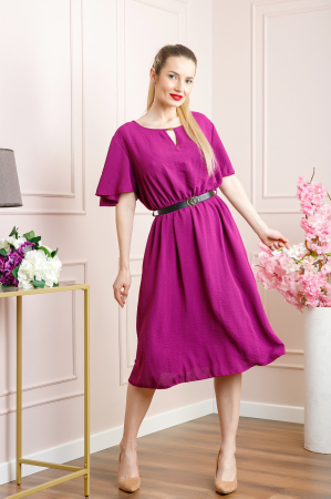 Rochie magenta clos cu curea in talie [3]