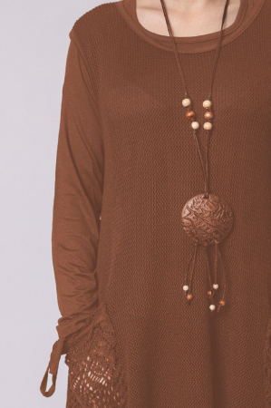 Rochie maro boho chic cu baza asimetrica [1]