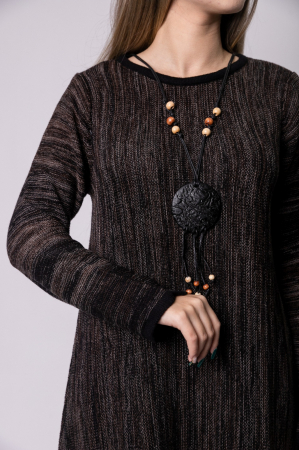 Rochie maro boho chic cu model geometric [1]