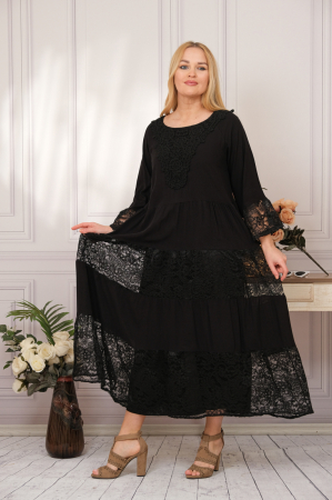 Rochie neagra boho chic din doua piese [3]