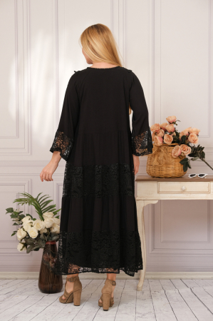 Rochie neagra boho chic din doua piese [0]