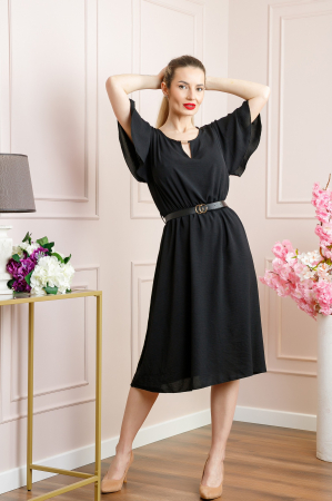 Rochie neagra clos cu curea in talie [3]