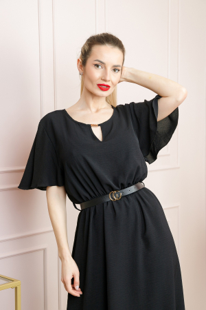 Rochie neagra clos cu curea in talie [2]