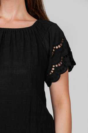 Rochie neagra cu detaliu perforat [2]