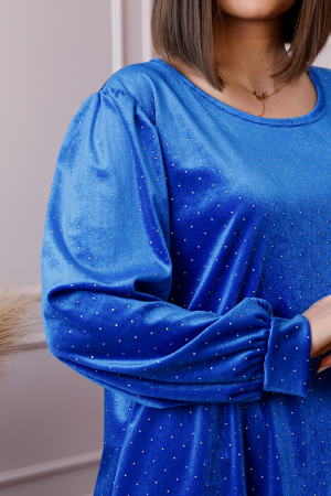 Rochie plus size din catifea albastru regal Adele [1]