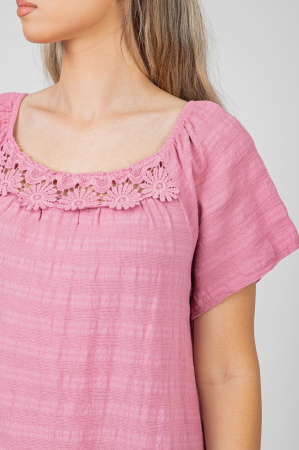 Rochie roz cu aplicatii florale [2]