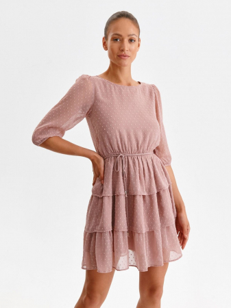 Rochie roz pudrat cu picatele si volane [0]
