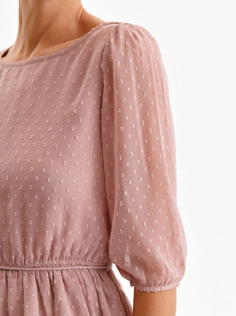 Rochie roz pudrat cu picatele si volane [1]