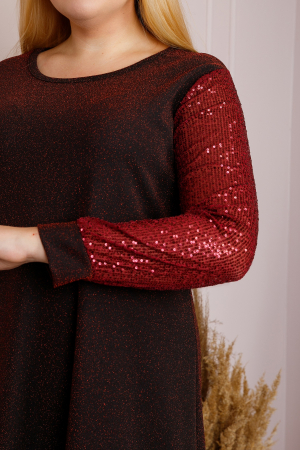 Rochie plus size Scarlett eleganta grena cu paiete [1]