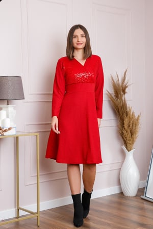 Rochie Sophia eleganta rosie cu paiete la bust [3]