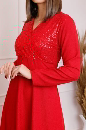 Rochie Sophia eleganta rosie cu paiete la bust [1]