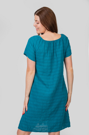 Rochie turcoaz cu aplicatii florale [3]