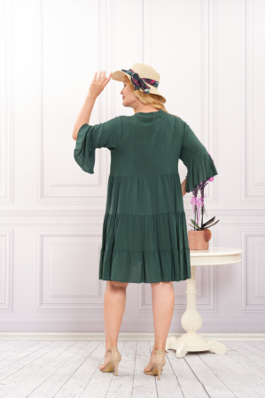 Rochie verde boho chic cu aplicatie florala cusuta [2]