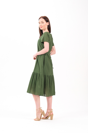 Rochie verde boho chic cu broderie florala [1]