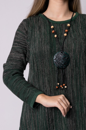 Rochie verde boho chic cu model geometric [1]