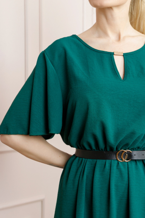Rochie verde clos cu curea in talie [1]