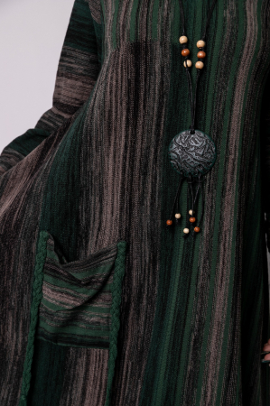 Rochie verde in degrade boho chic cu baza asimetrica [1]