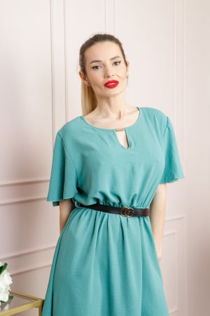 Rochie verde mint clos cu curea in talie [2]