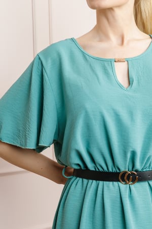 Rochie verde mint clos cu curea in talie [1]