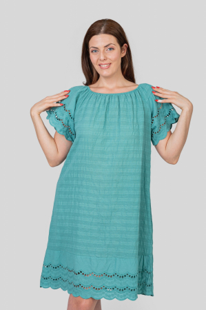 Rochie verde mint cu detaliu perforat [1]