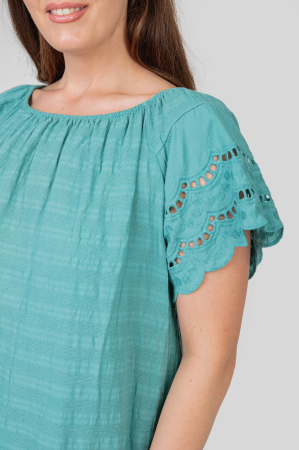 Rochie verde mint cu detaliu perforat [2]