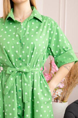 Rochie verde tip camasa cu buline [1]
