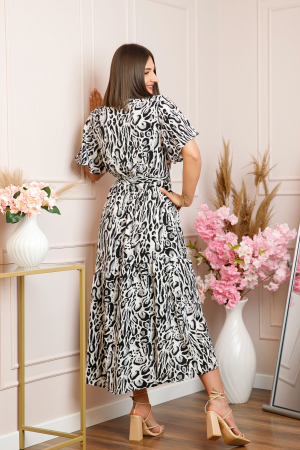 Rochie Victoria petrecuta cu croi asimetric - Leopard Snow [2]