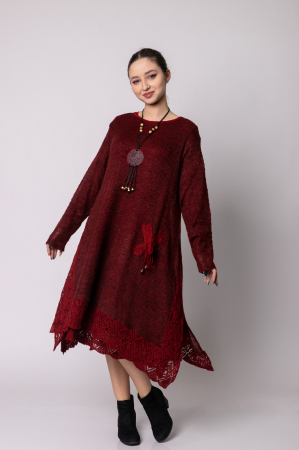 Rochie visinie boho chic cu crepeuri laterale [2]