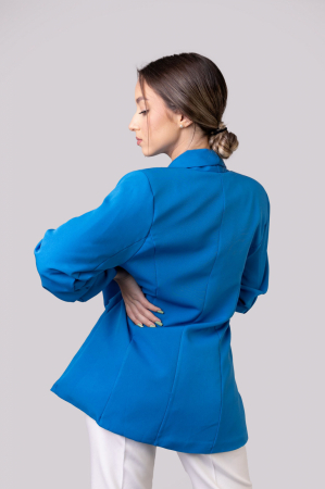Sacou albastru cu maneci incretite [2]