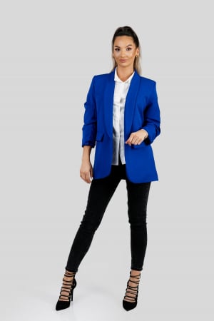 Sacou albastru regal cu maneci incretite [3]