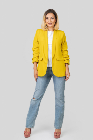 Sacou galben mustar cu maneci incretite [3]