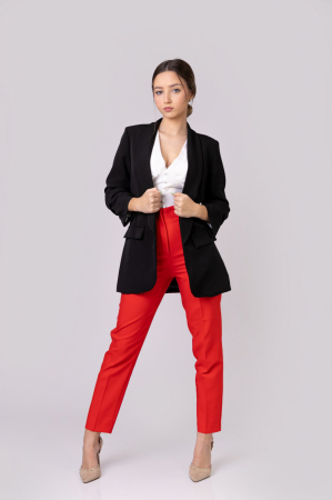 Sacou negru cu maneci incretite [2]