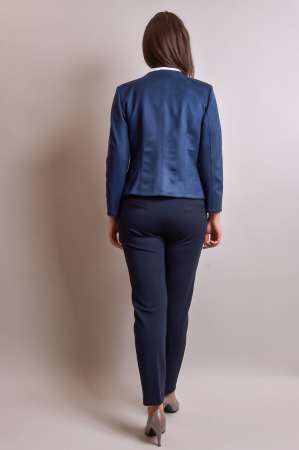 Sacou office bleumarin cu decolteu rotund [7]