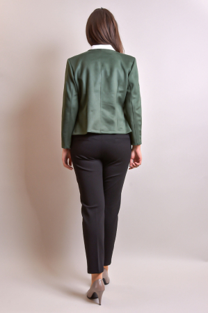 Sacou office verde cu decolteu rotund [8]