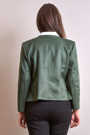 Sacou office verde cu decolteu rotund [12]