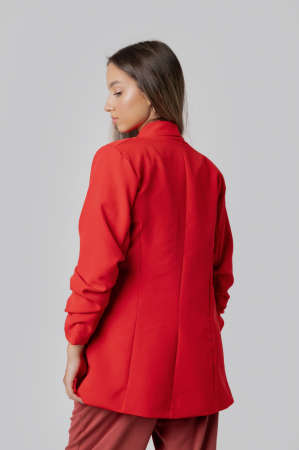 Sacou rosu cu maneci incretite [2]