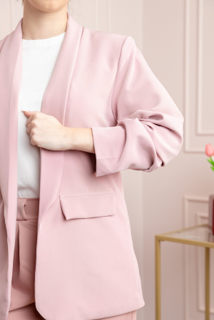 Sacou roz pudrat cu maneci incretite [1]