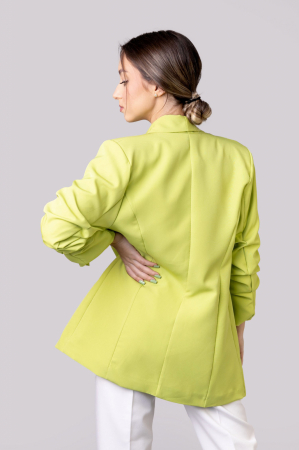 Sacou verde lime cu maneci incretite [2]