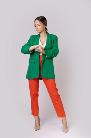 Sacou verde smarald cu maneci incretite [4]