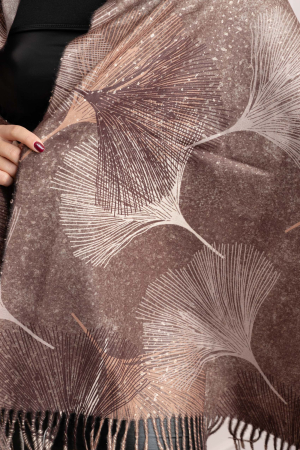 Sal dama maro ciocolatiu cu imprimeu abstract si sclipici fin Becky [1]