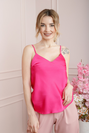 Bluze - Top ciclam elegant cu bretele reglabile