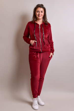 Tinute sport/casual - Trening grena din catifea cu fermoar